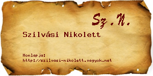 Szilvási Nikolett névjegykártya