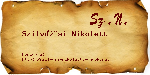 Szilvási Nikolett névjegykártya