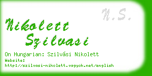 nikolett szilvasi business card